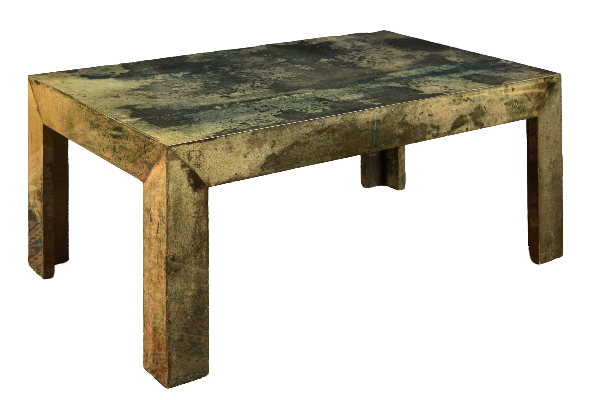 Aldo Tura - Coffee table in pergamena verniciata verde