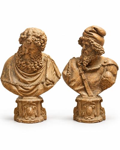 Due Busti in Stucco Romano