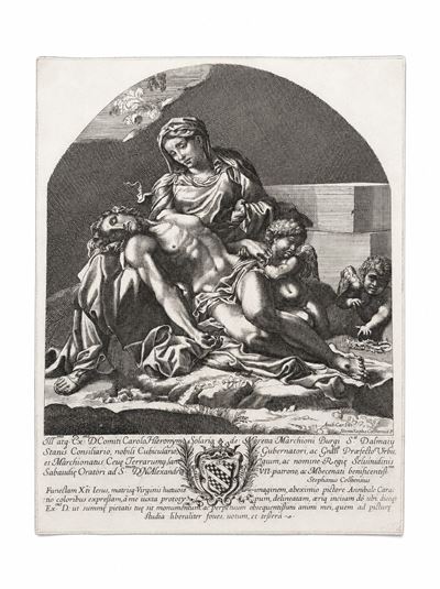 La Pietà, da Annibale Carracci (acquaforte)