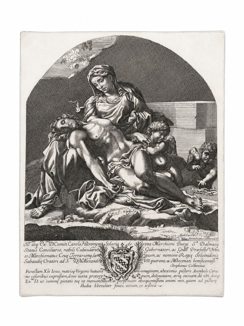Stephan Colbenschlag - La Pietà, da Annibale Carracci (acquaforte)