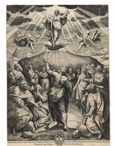 L'Ascensione di Cristo, acquaforte a bulino