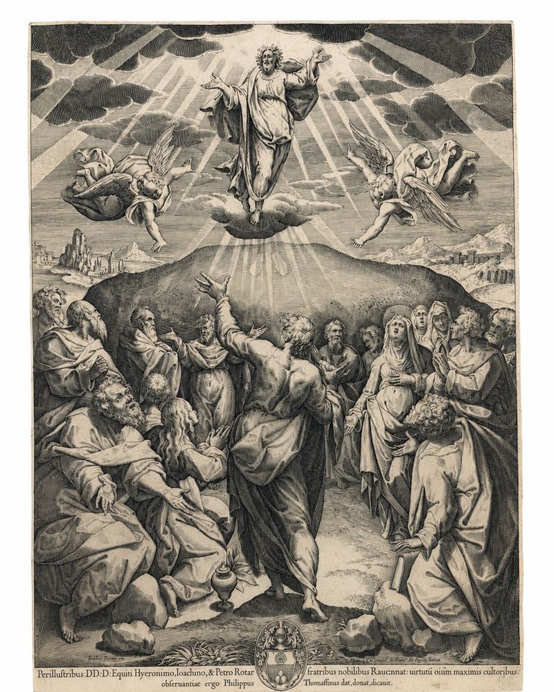 Philippe Thomassin - L'Ascensione di Cristo, acquaforte a bulino