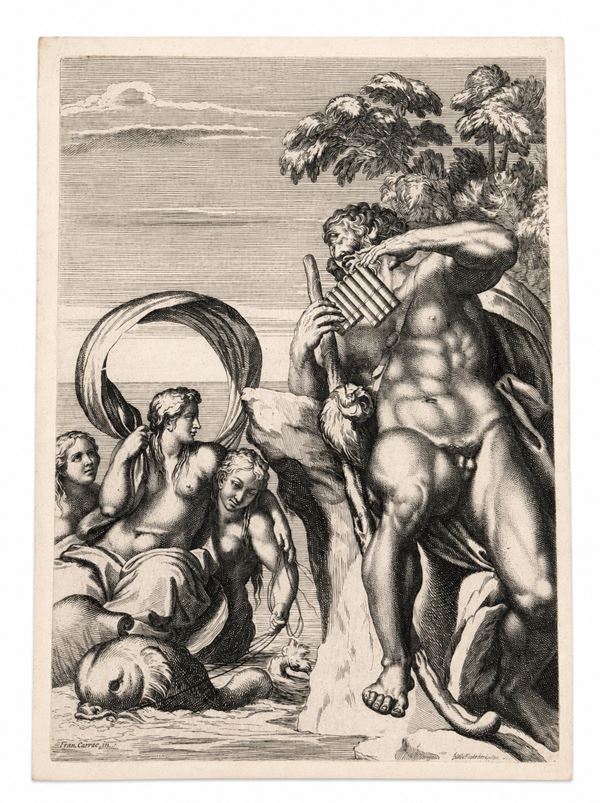 Annibale Carracci - Polifemo e Galatea (Polifemo suona la siringa per l'amata), da Annibale Carracci