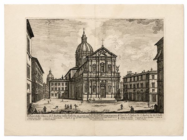 Domenico Montagu - Veduta della Chiesa di S. Andrea della Valle, da Jean Barbault
