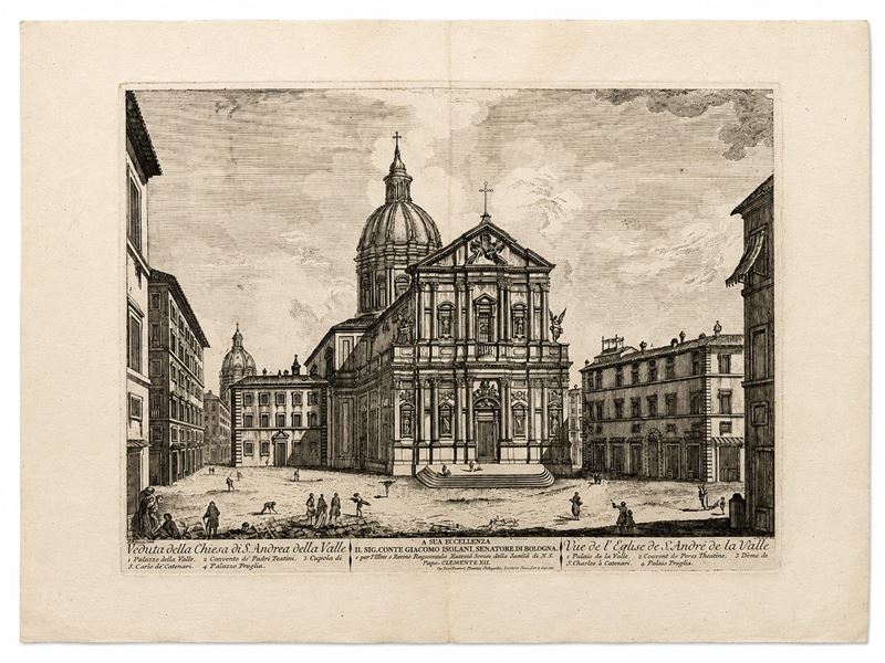 Domenico Montagu - Veduta della Chiesa di S. Andrea della Valle, da Jean Barbault