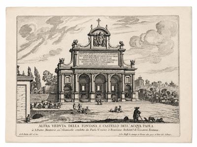 Veduta della fontana e castello dell’Acqua Paola