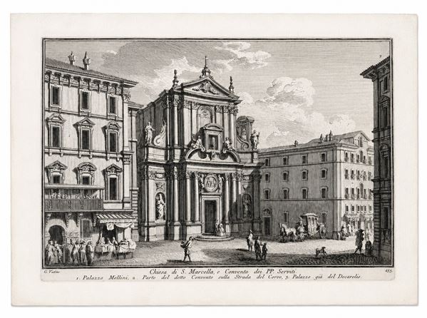 Giuseppe Vasi - Chiesa di S. Marcello, e Convento dei PP. Serviti