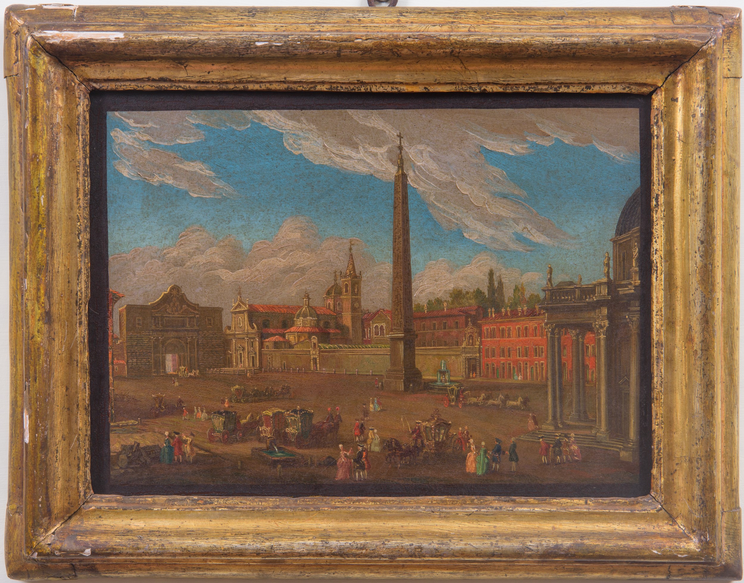 Coppia di vedute di Roma, olio su tavola (XX secolo)