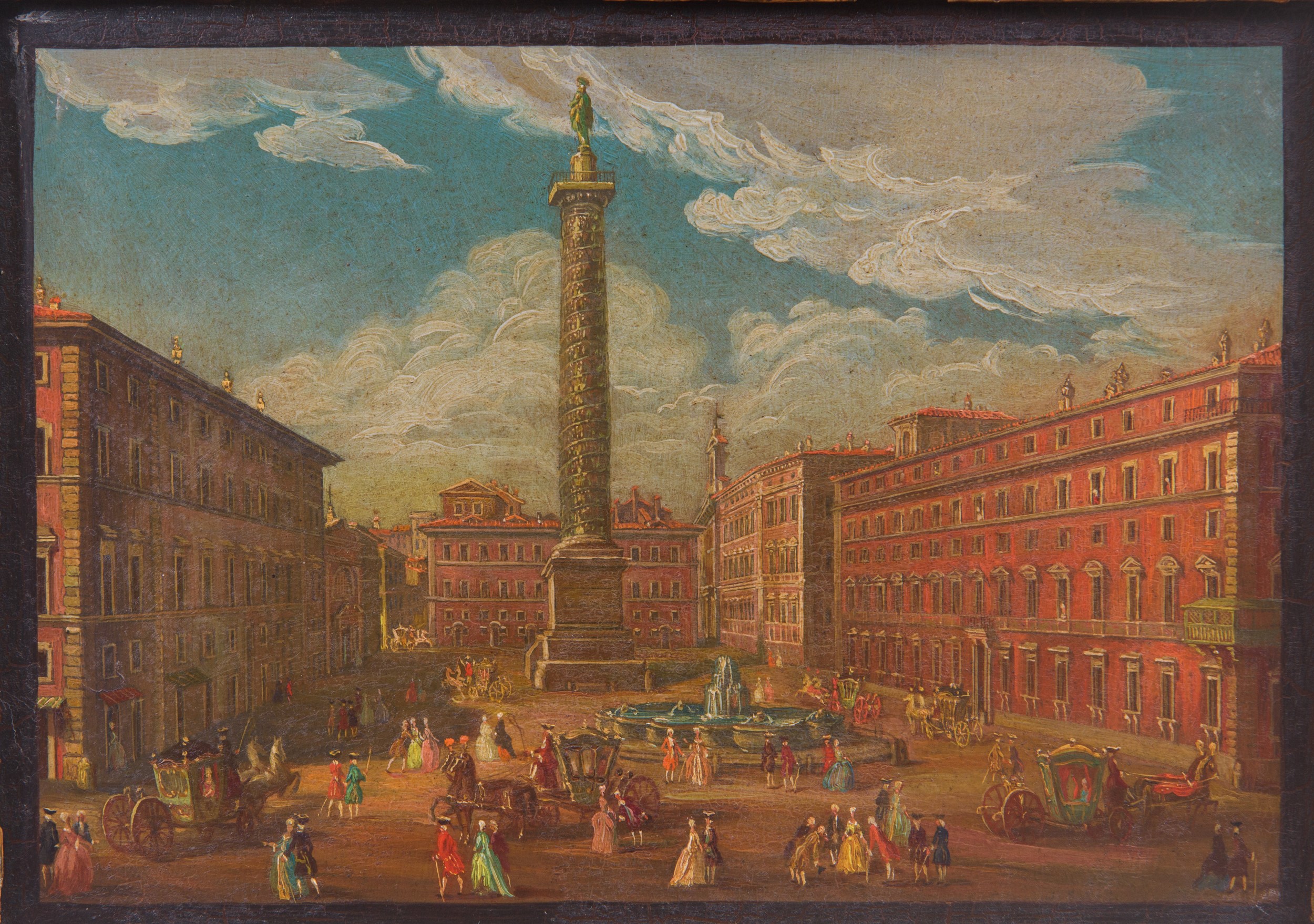 Coppia di vedute di Roma, olio su tavola (XX secolo)