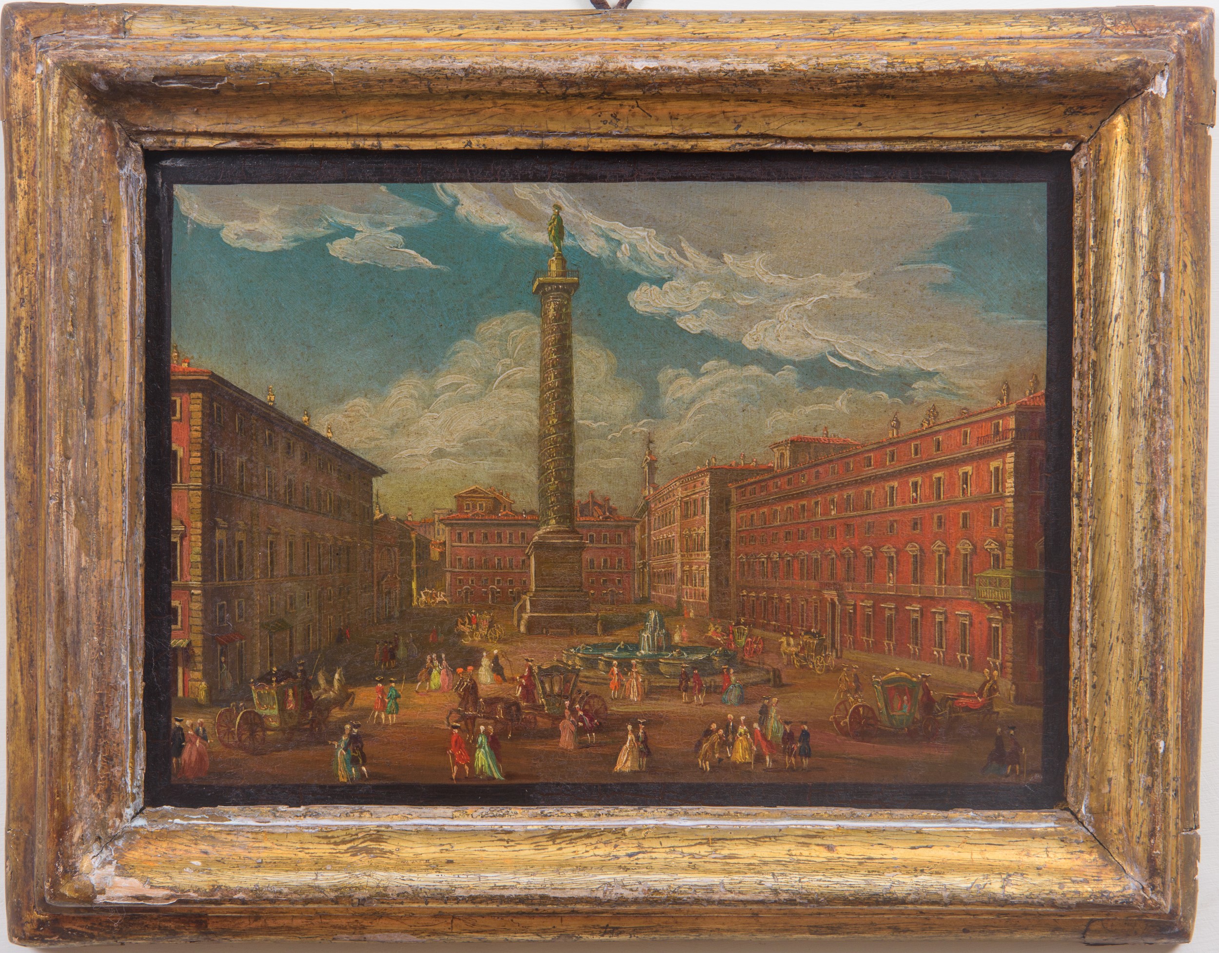 Coppia di vedute di Roma, olio su tavola (XX secolo)