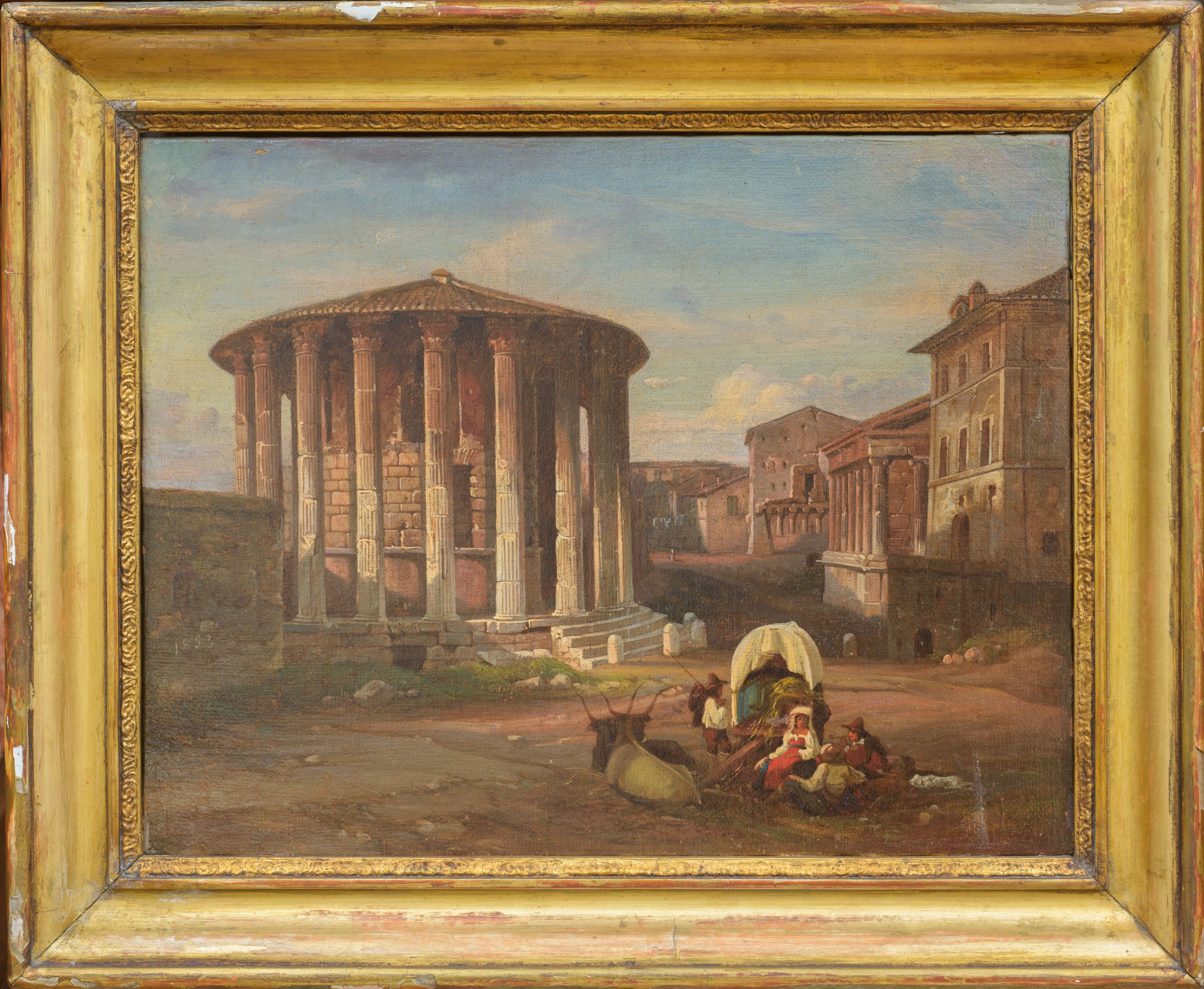 Pittore attivo a Roma, Veduta del Foro Boario con il Tempio di Ercole Vincitore