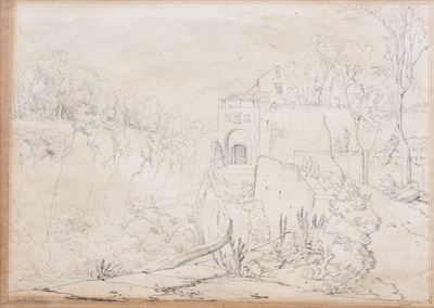 Paesaggio, grafite su carta, fine XIX - inizi XX secolo