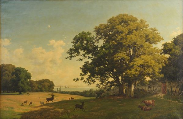Axel Thorsen Schovelin - Scorcio di paesaggio campestre