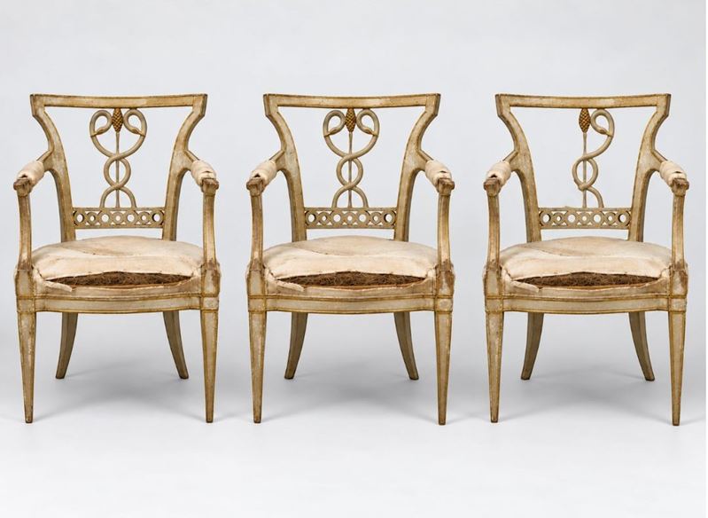 Poltroncine, coppia di poltrone in stile neoclassico (Toscana, fine XVIII secolo)