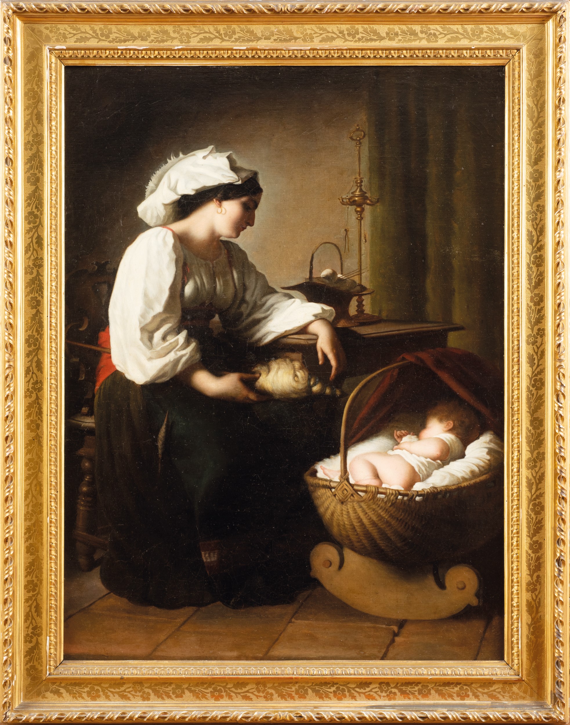 Giuseppe Mazzolini - Maternità, olio su tela