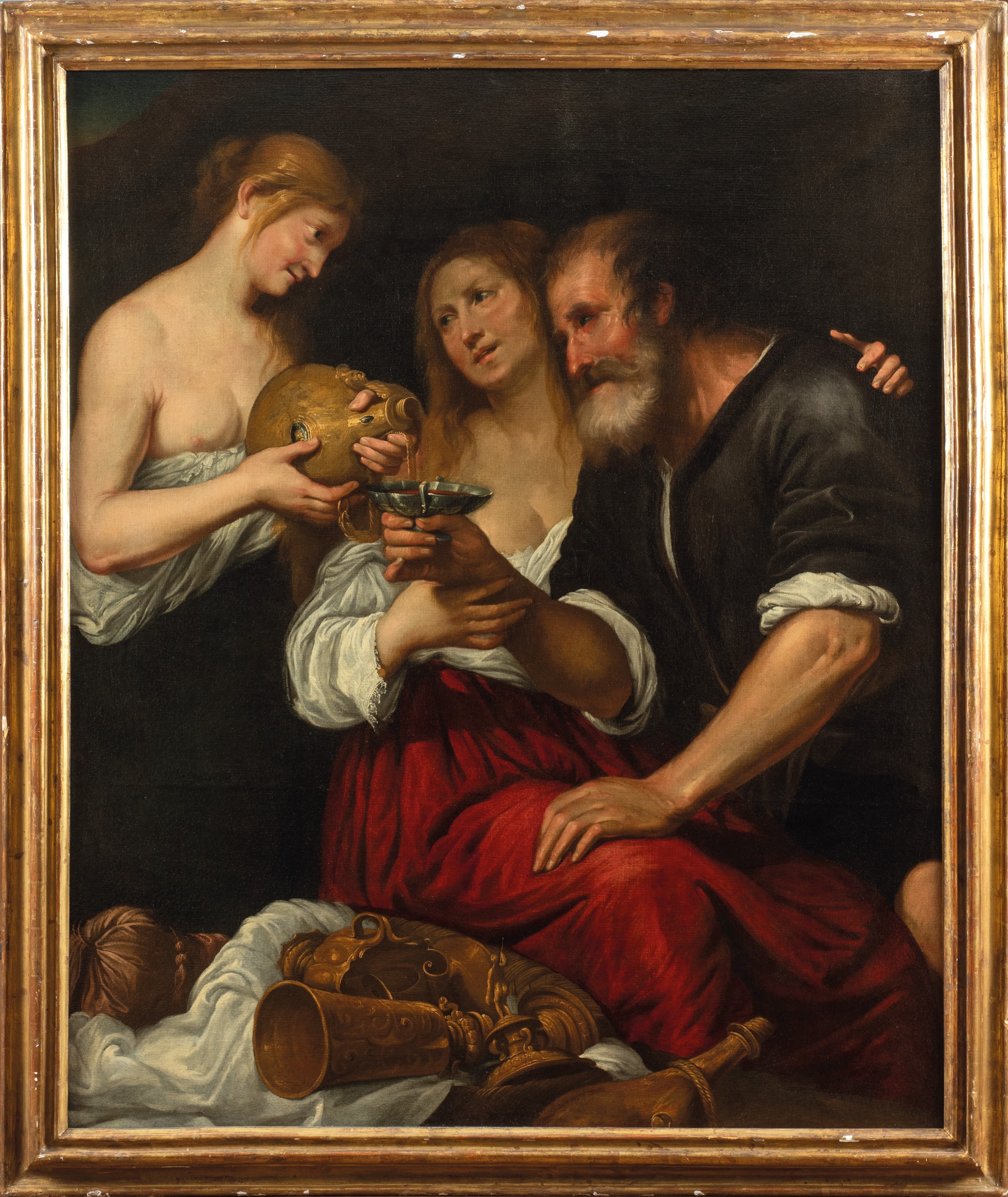 Giovanni Andrea Ferrari - Lot e le figlie, olio su tela