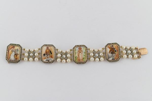 Bracciale in oro basso e argento