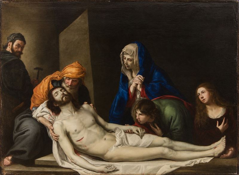 Scuola napoletana, Compianto sul Cristo morto, olio su tela (XVII secolo)