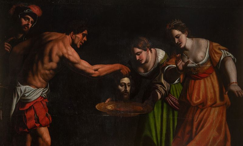 Alessandro Turchi Detto L'orbetto - Salomè riceve la testa di San Giovanni Battista, olio su tela