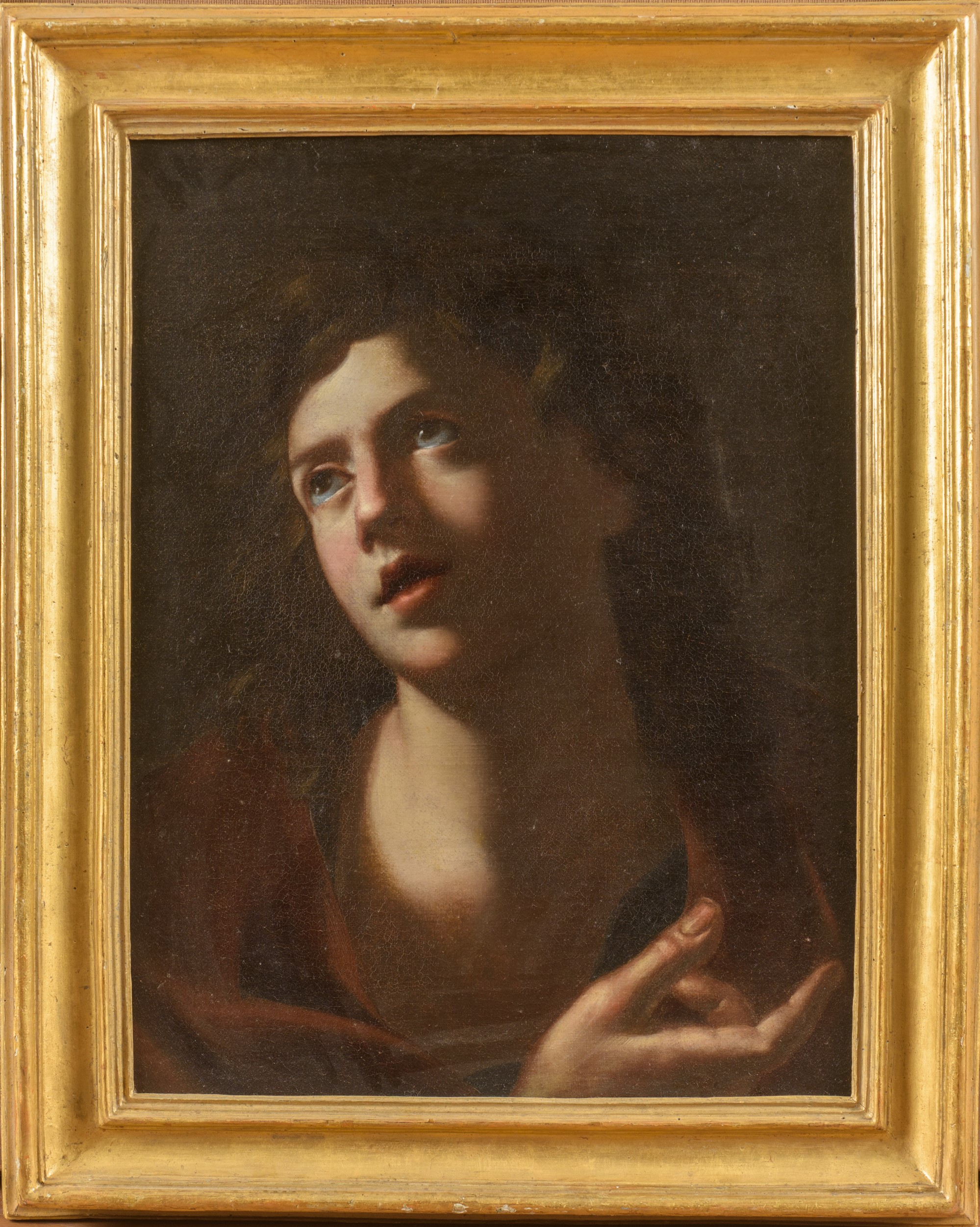 Scuola francese, Santo in estasi, olio su tela