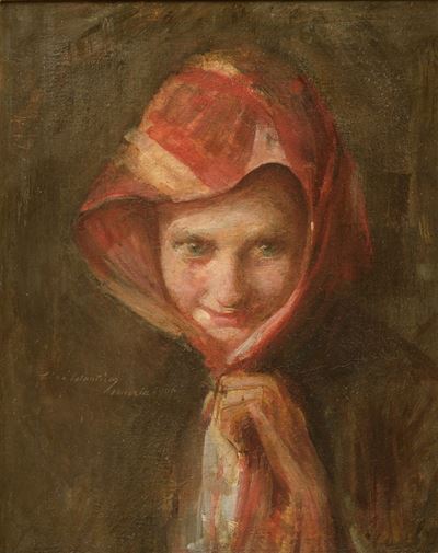 Ritratto di fanciulla, olio su tela