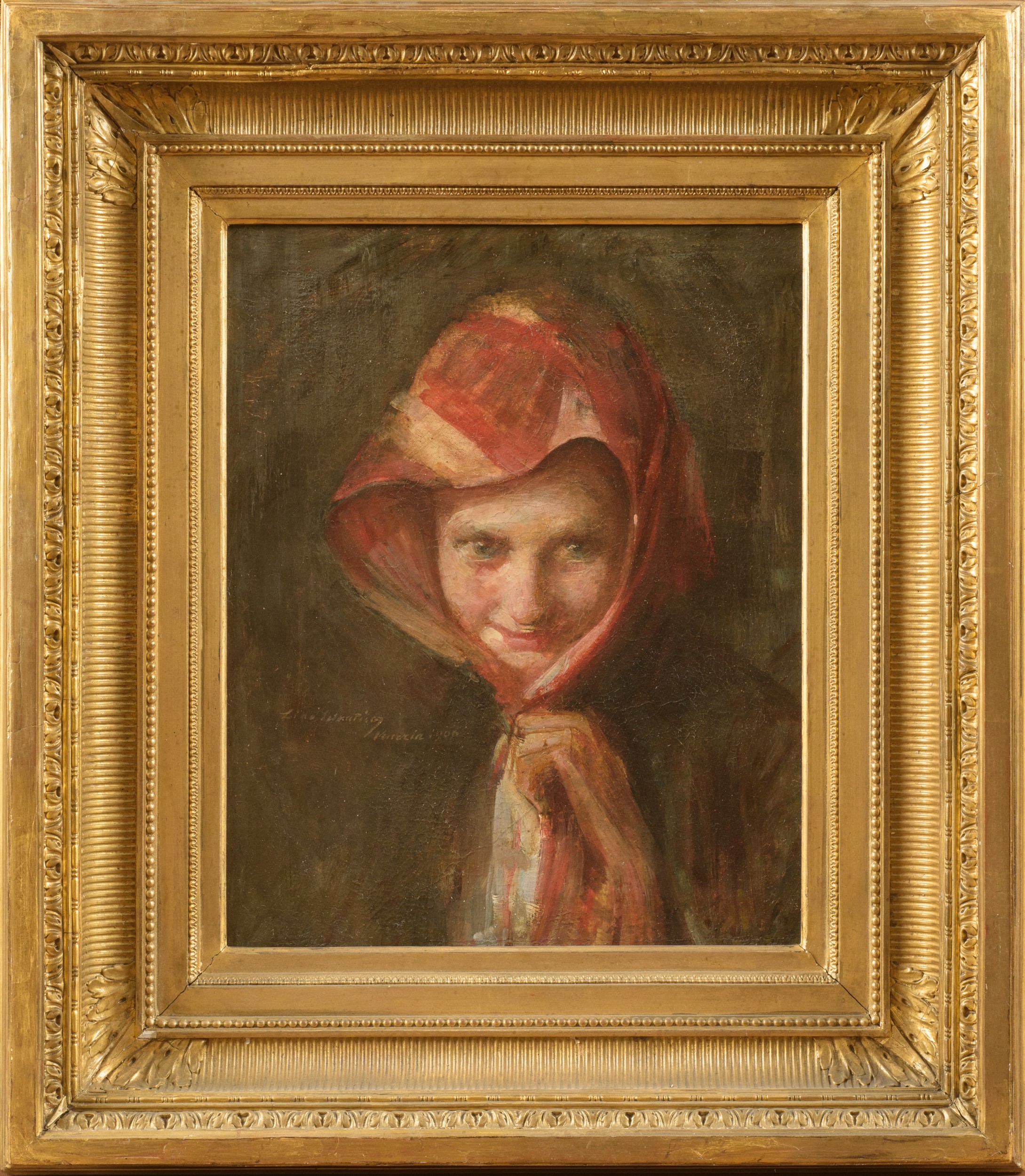 Lino Selvatico - Ritratto di fanciulla, olio su tela