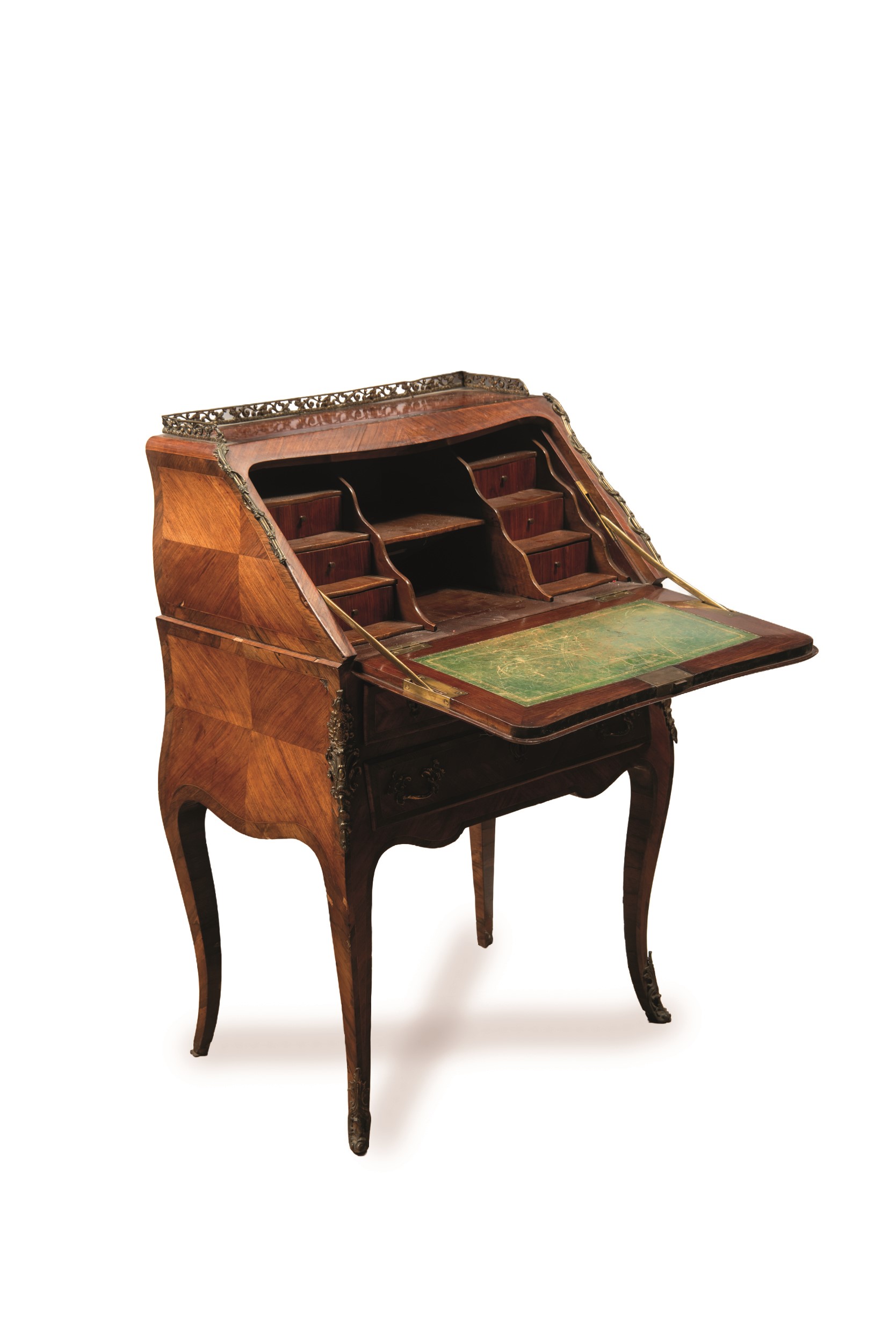 Napoleone III, Ribaltina in ebano rosa e ebano viola con applicazioni in bronzo