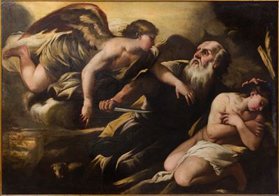 Il sacrificio di Isacco, olio su tela