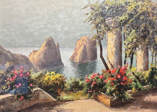 Guido   Odierna - Veduta dei Faraglioni di Capri