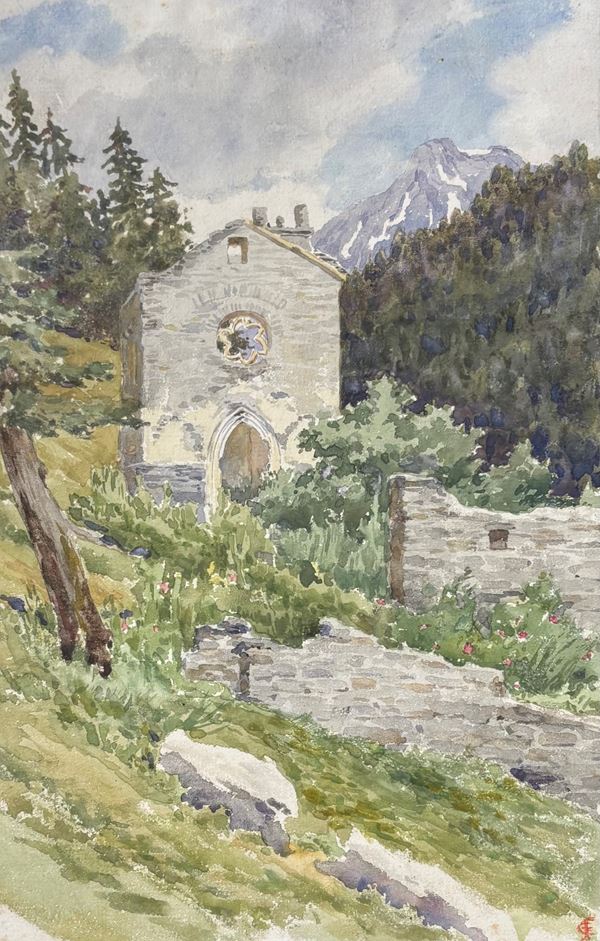 Ettore Ferrari - Paesaggio montano 