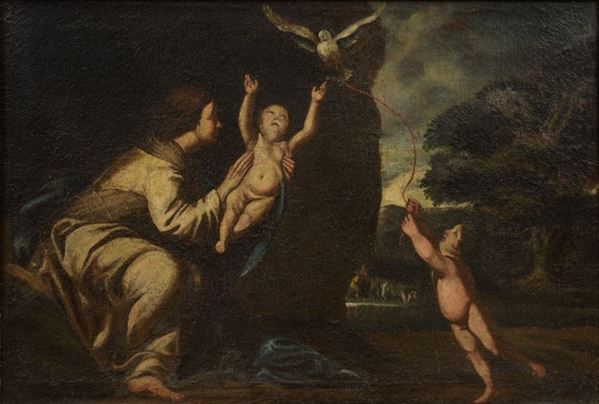 Giovanni Antonio Galli Lo Spadarino - Madonna con bambino, san Giovannino e la colomba dello Spirito Santo