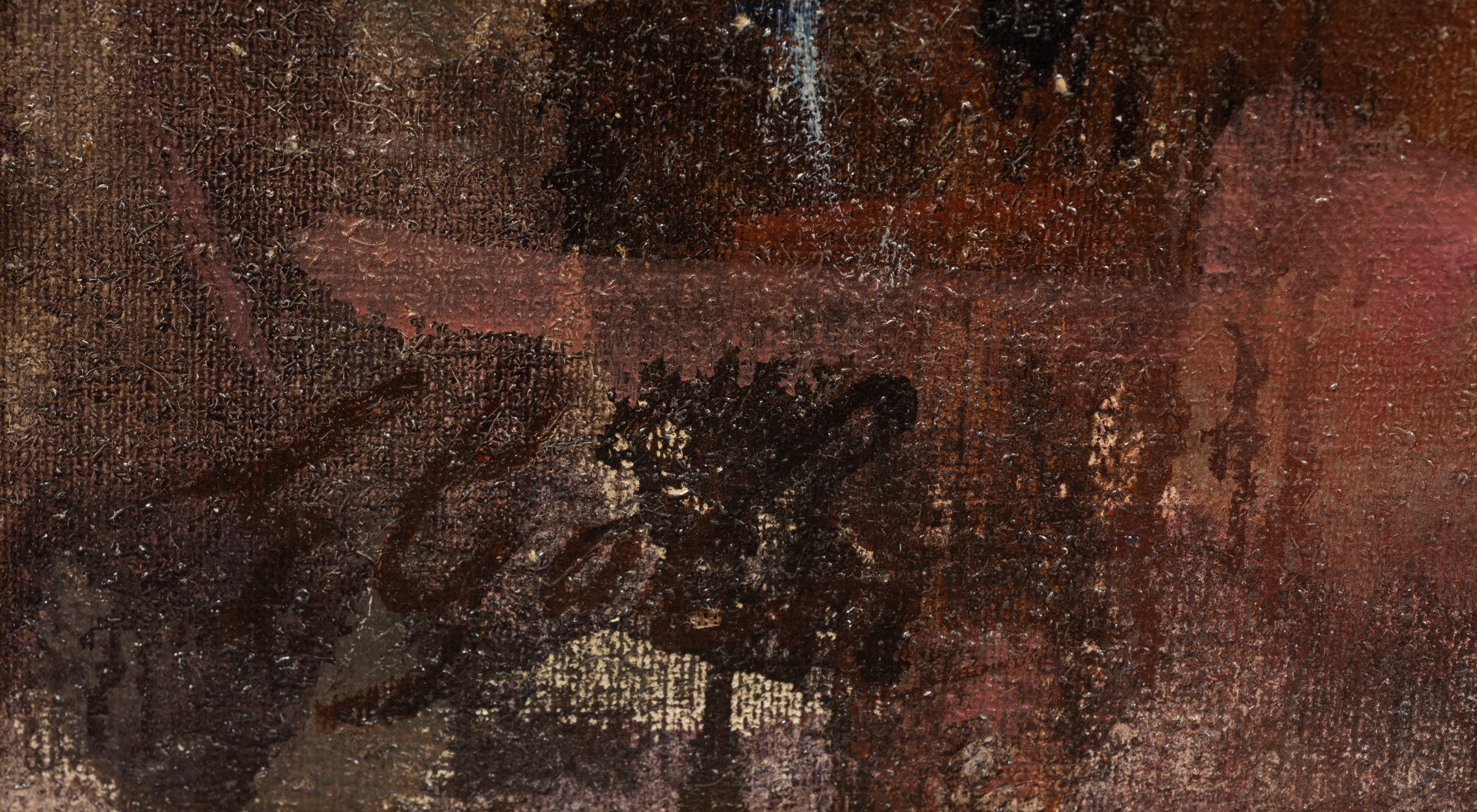 Emilio Gola - Sul divano rosso, olio su tela