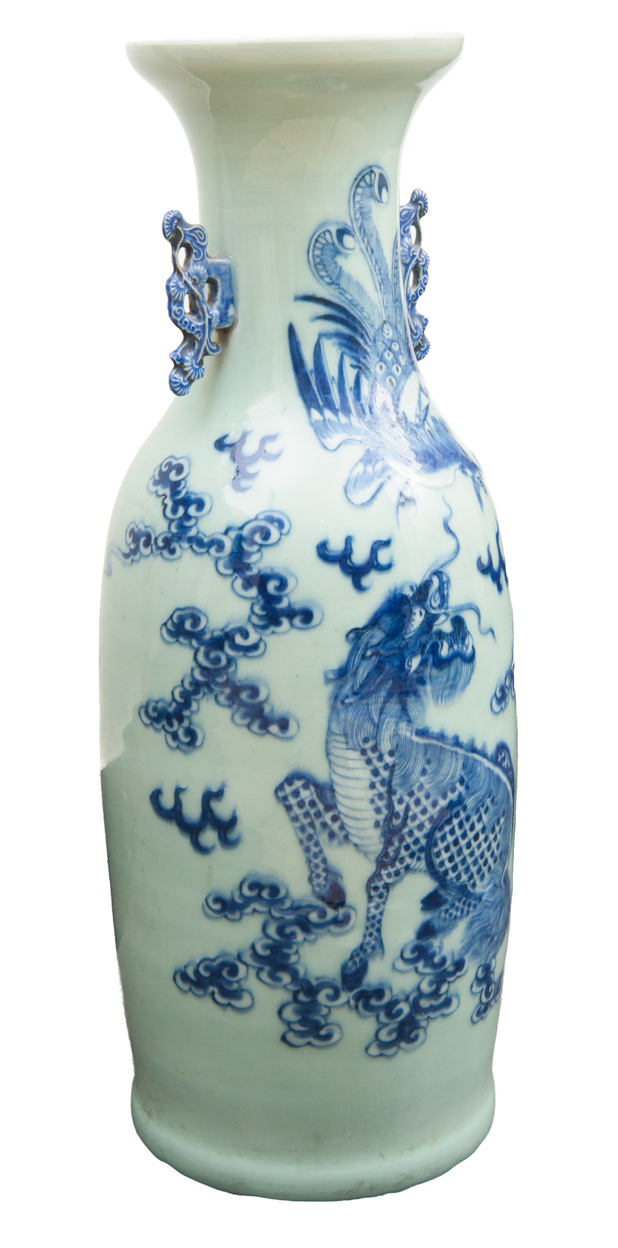 Cina, Vaso in porcellana decorato con drago e fenice, XX secolo