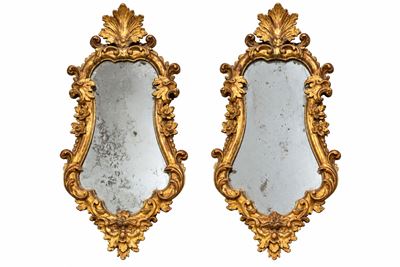 Toscana, Coppia di ventoline, legno dorato intagliato (stile Luigi XV, metà XVIII secolo)