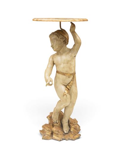 Italia, fine XVIII secolo, Tavolino con base a forma di putto
