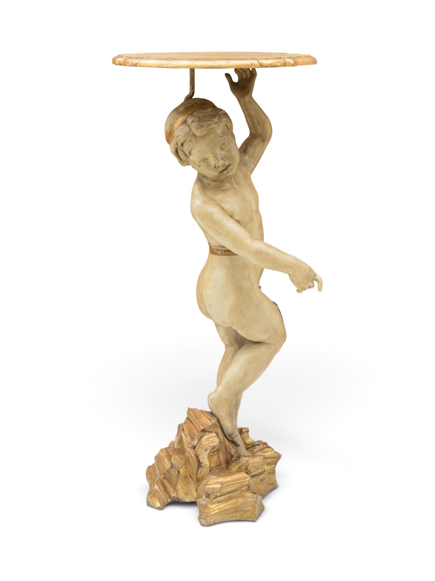 Italia, fine XVIII secolo, Tavolino con base a forma di putto