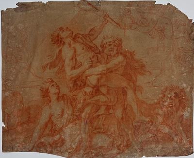 Sanguigna su carta, Ercole e Anteo (XVII secolo)
