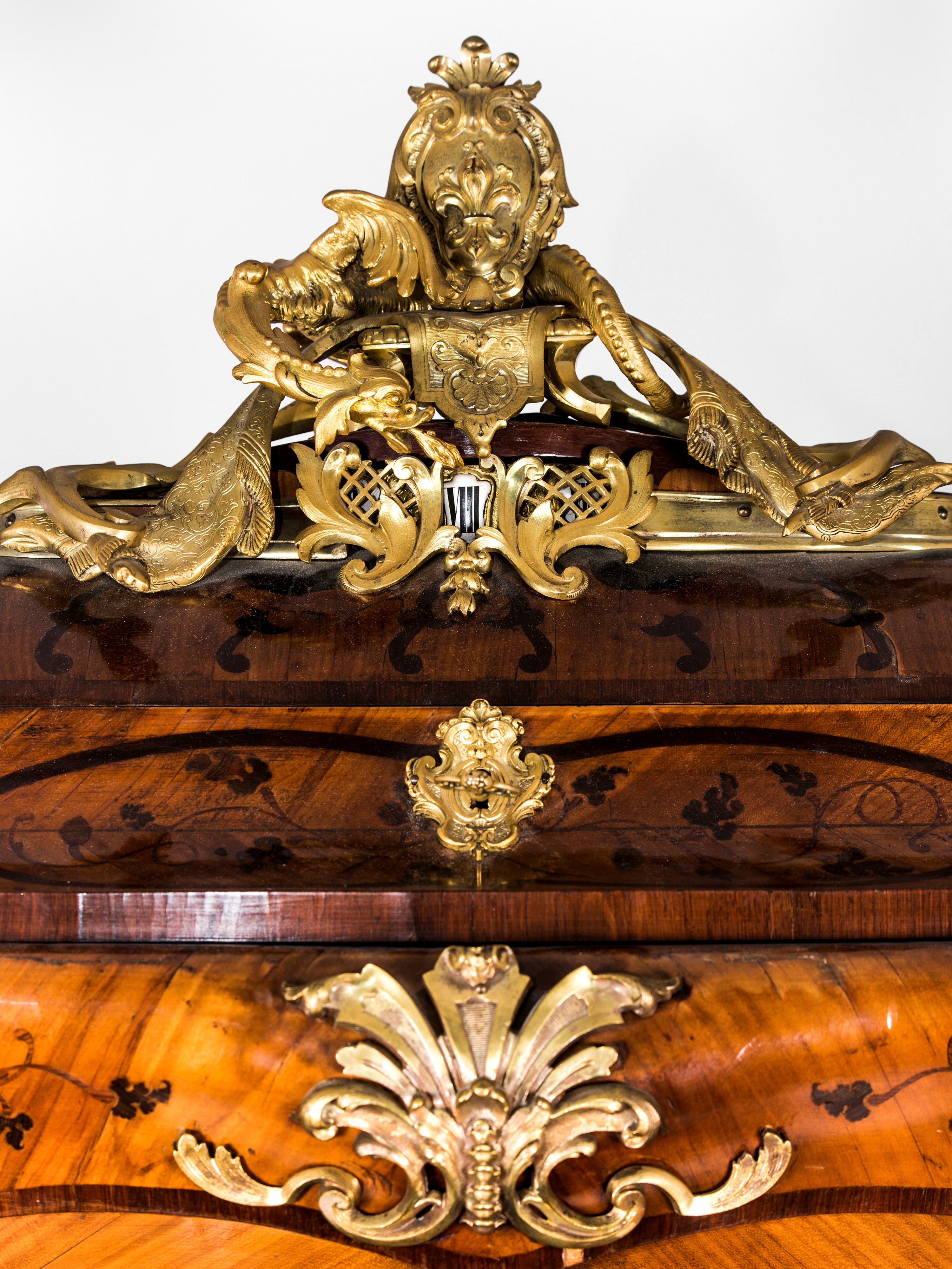 Importante Secrétaire À Abattant con Orologio