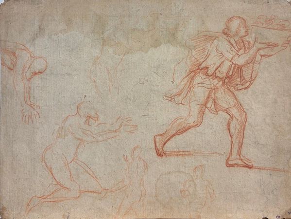 Giuseppe   Cesari Il Cavalier d'Arpino - Studio di figura maschile con recipiente