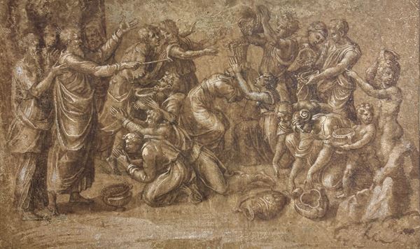 Raffaello Sanzio - Episodio delle Storie di Mosè, probabilmente la Raccolta della manna