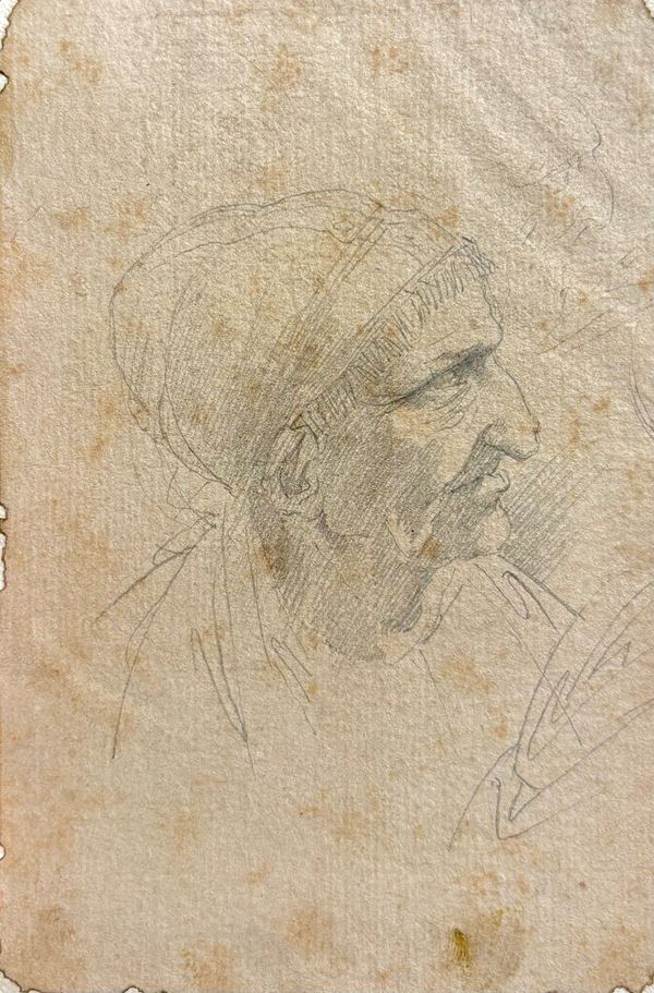 Leonardo Da Vinci - Testa grottesca di vecchia di profilo