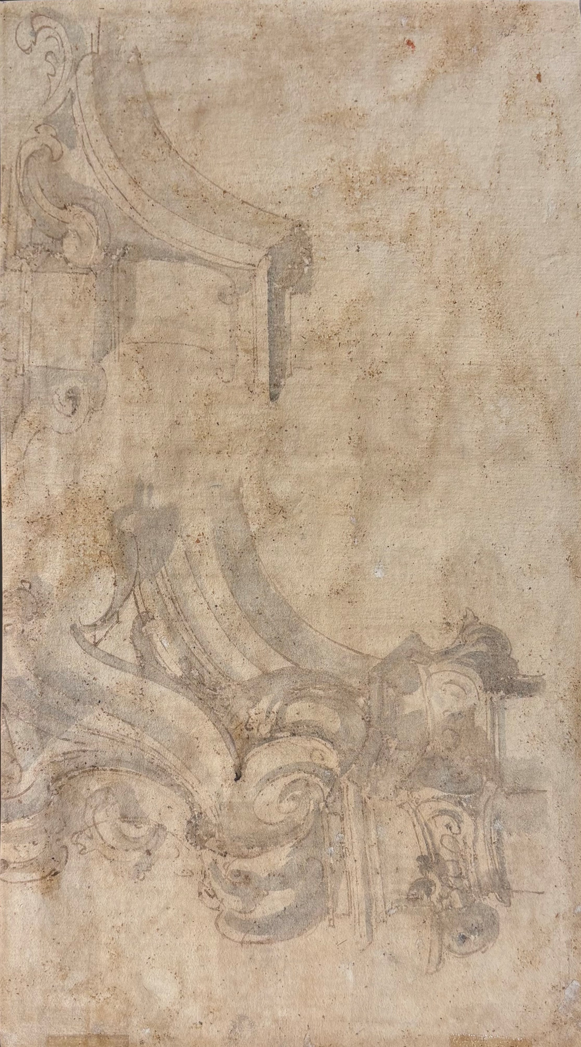 Marco Ricci - Scorcio architettonico (recto); studio di architettura (verso) in inchiostro e acqu...