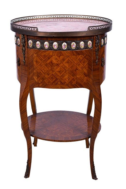 Oval bedside table