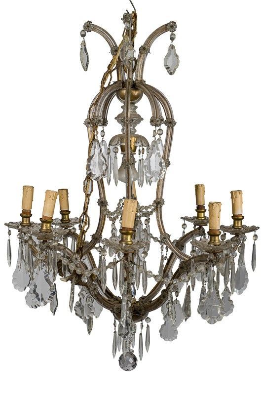Grande lampadario in vetro