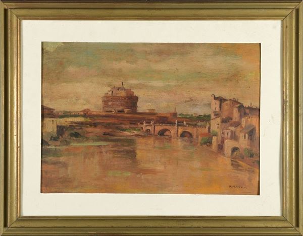 Veduta del Tevere con Castel Sant&#39;Angelo