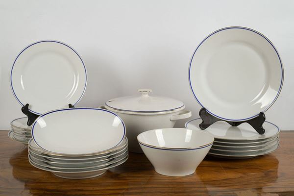21-piece white porcelain service