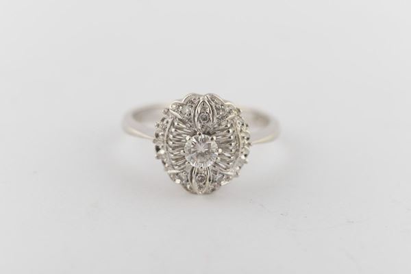 Anello oro bianco e diamanti