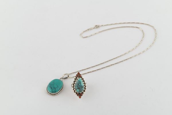 Silver necklace ring