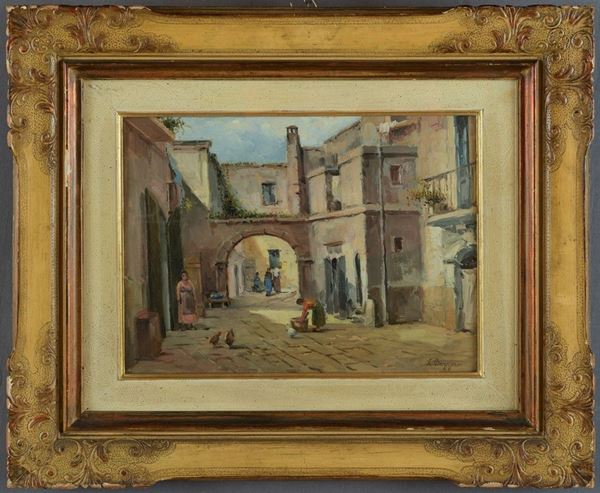 Cortile con figure