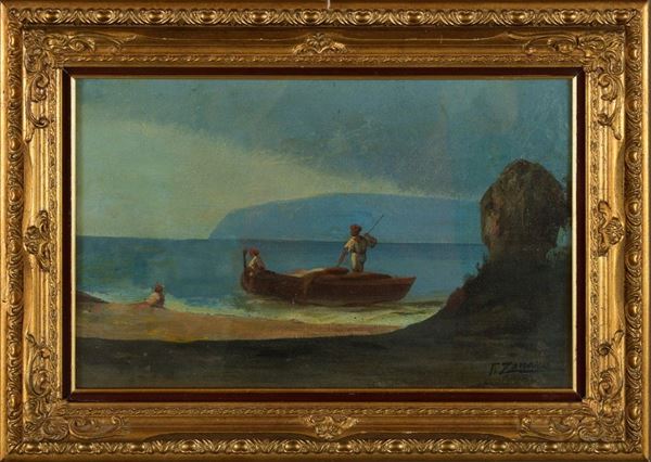 Scorcio di costa con pescatore